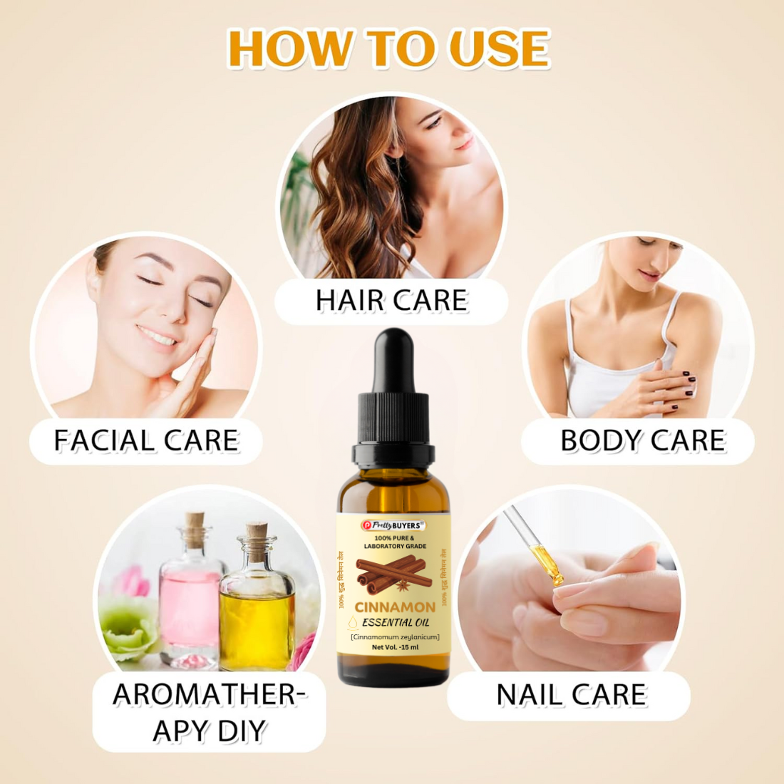 PrettyBUYERS Natural Cinnamon Essential Oil | 100% Pure & Organic | 15ML (Pack Of 1)