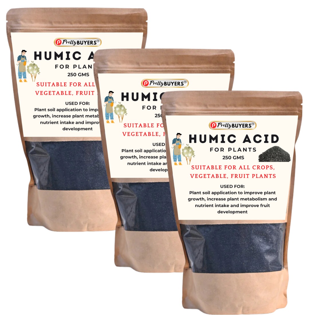 PrettyBUYERS Organic Humic Acid Fertilizer For Plant | Plant Fertilizer For Potted Plants (250 GM)