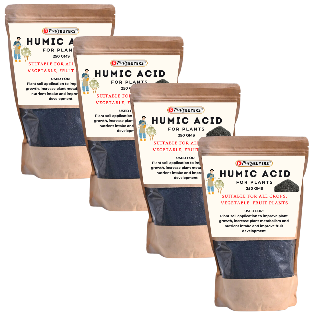 PrettyBUYERS Organic Humic Acid Fertilizer For Plant | Plant Fertilizer For Potted Plants (250 GM)
