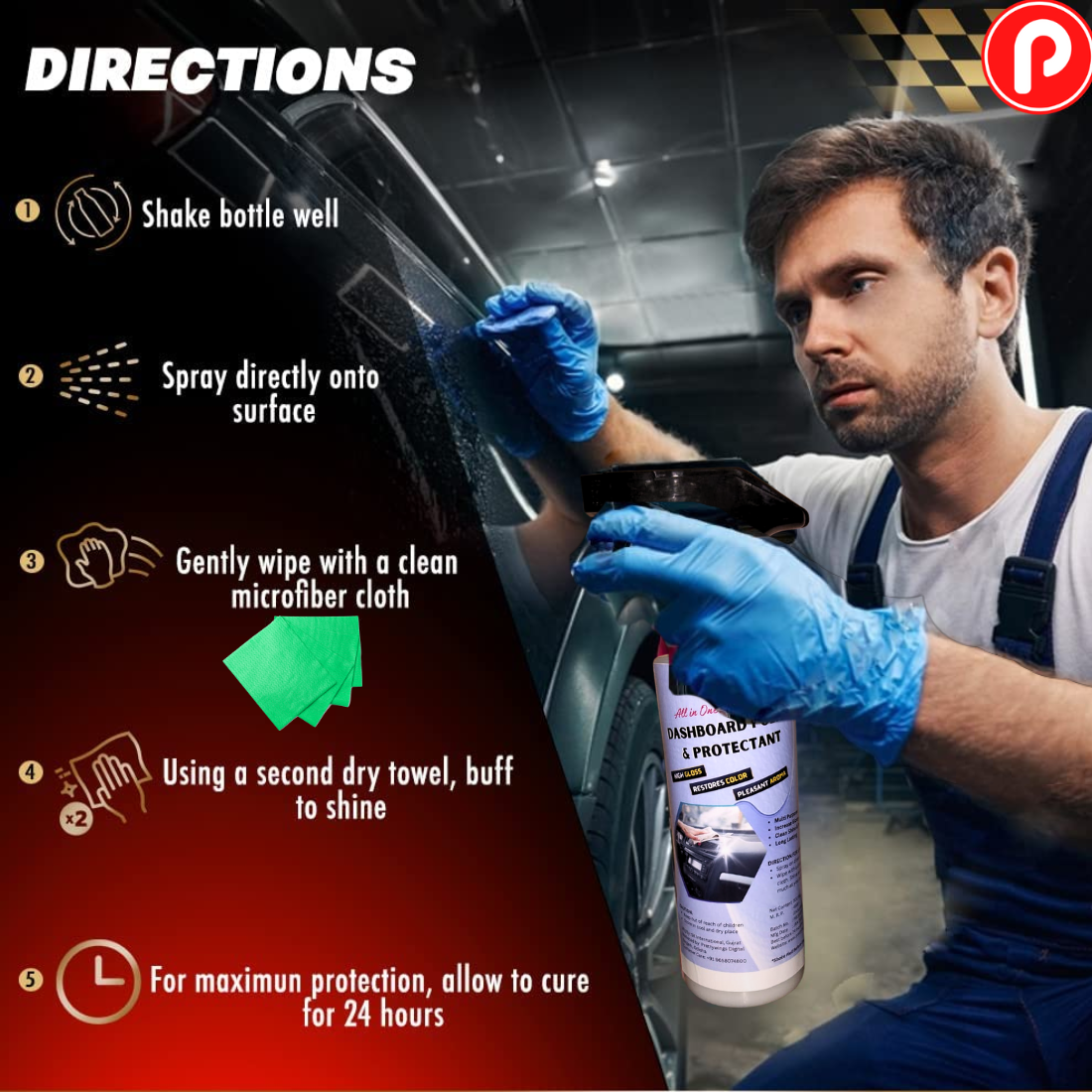 PrettyBUYERS Dashboard Polish and Protectant Spray 500 MLx2
