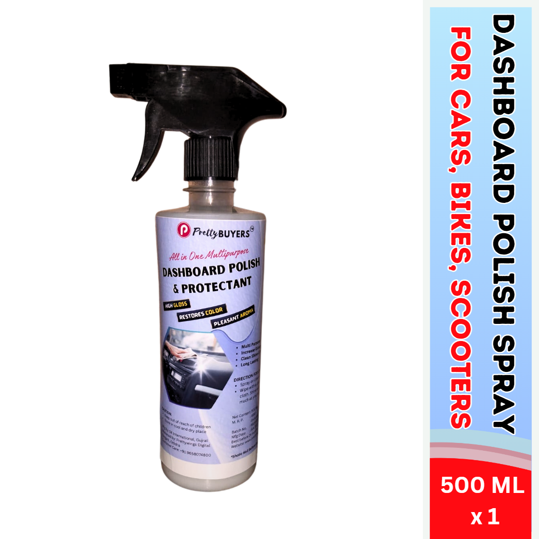 PrettyBUYERS Dashboard Polish and Protectant Spray 500 ML
