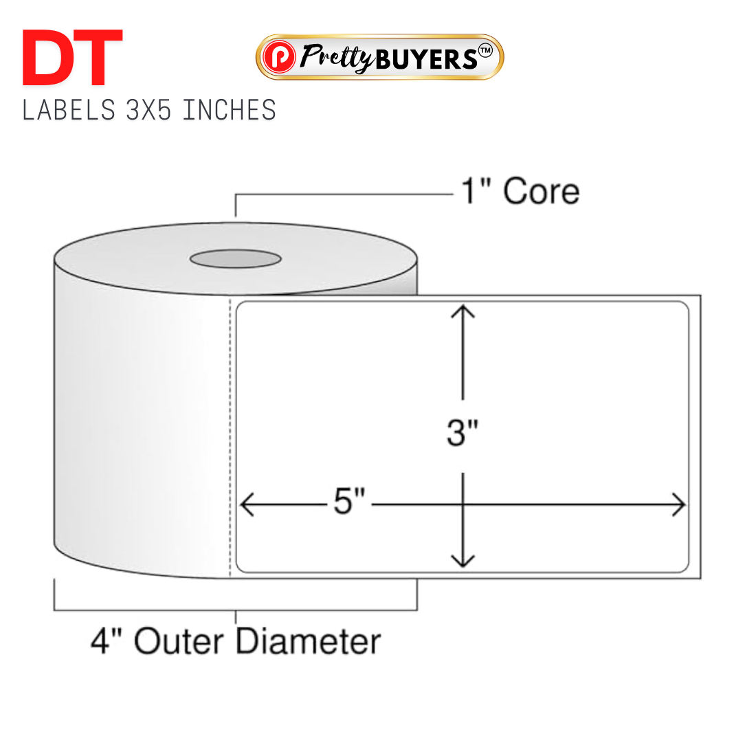 Direct Thermal Shipping Label Sticker Roll / Flipkart Meesho Shipping Labels - 3x5 Inches 400 Labels per Roll