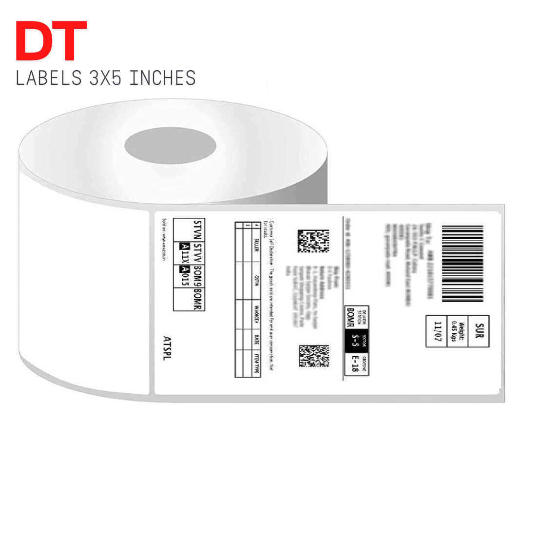 Direct Thermal Shipping Label Sticker Roll / Flipkart Meesho Shipping Labels - 3x5 Inches 400 Labels per Roll