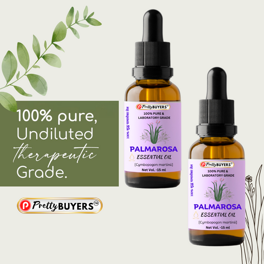 PrettyBUYERS Palmarosa Essential Oil  Dropper | Therapeutic Grade - Ideal for Stress Relief | 15ML (Pack Of 2)