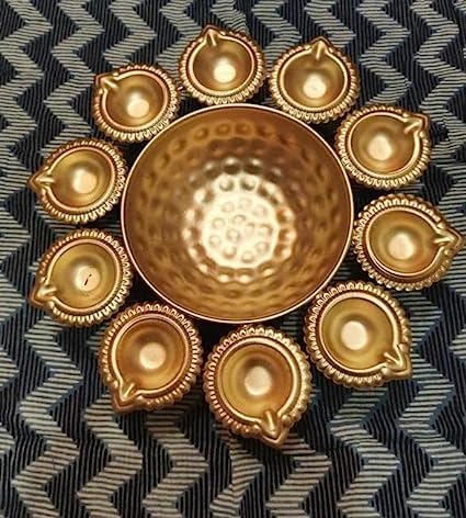 Flower Shape Diya Decorative Urli Bowl for Home Office and Table Decor