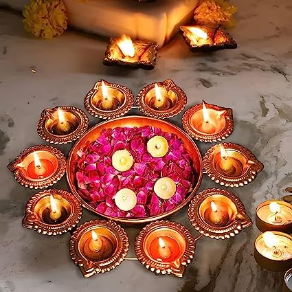 Flower Shape Diya Decorative Urli Bowl for Home Office and Table Decor