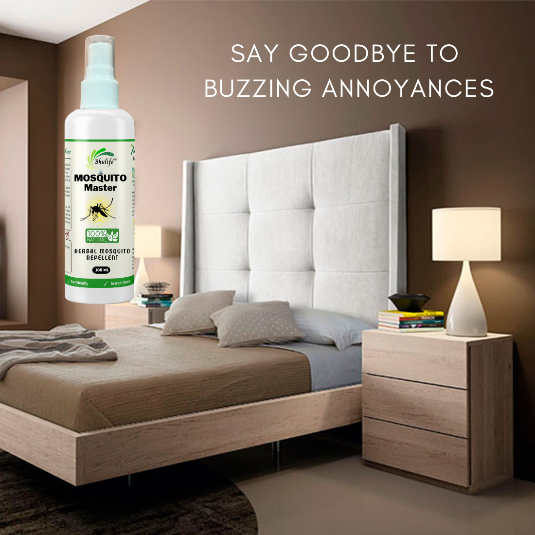 Bhulife Herbal Mosquito Repellent Spray | 100% Natural & Non-toxic | 100MLx1