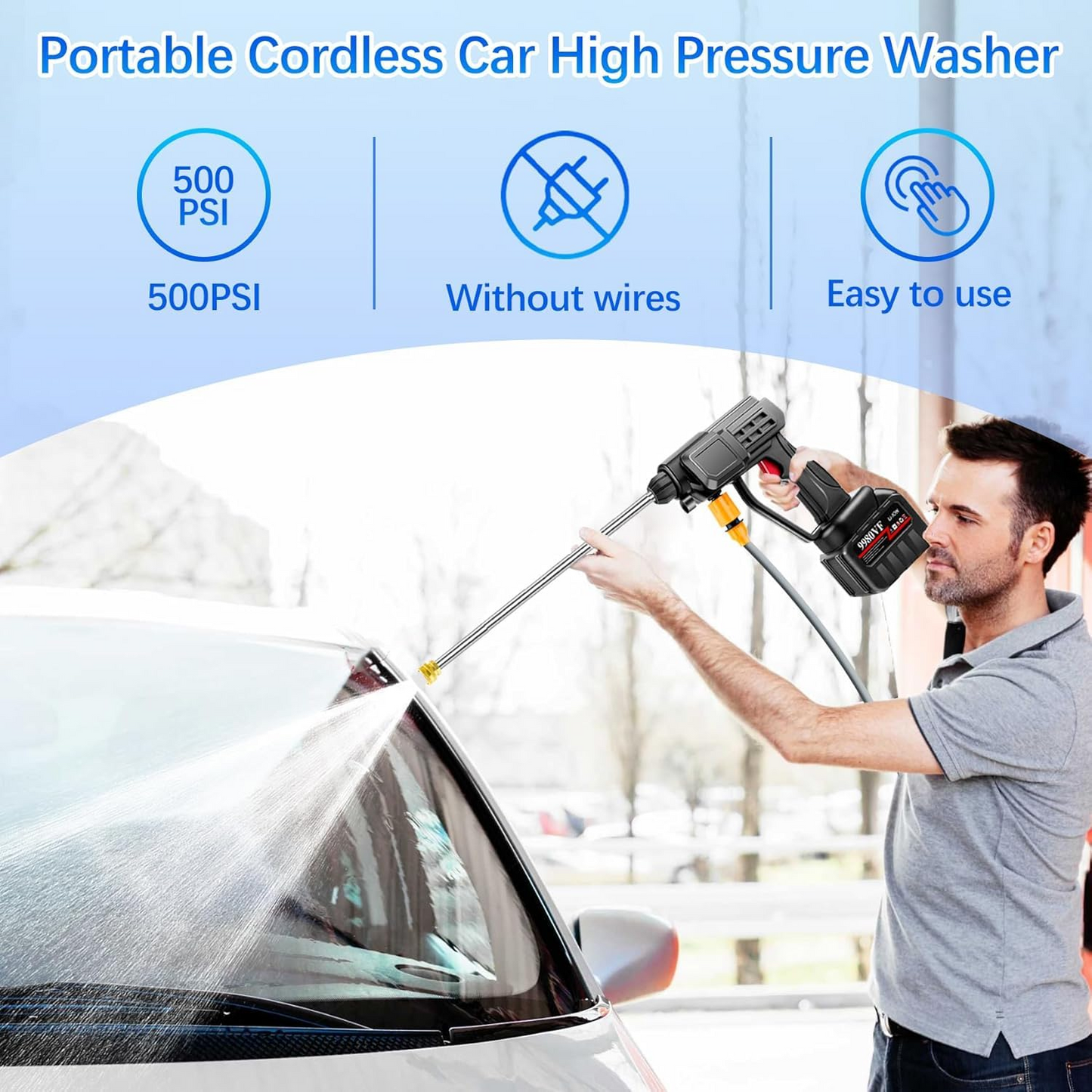 High Pressure Car Washer Gun with 48 V rechargeable Battery