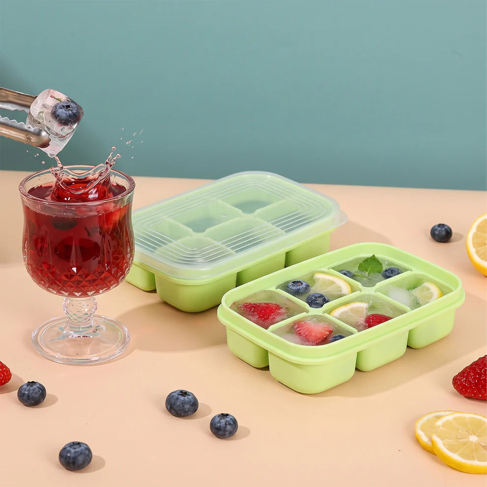 Pretty Buyers Mini Plastic 6 Cavity Fridge Storage Tray Ice Cube Tray Freezer Mold (1 Pc)