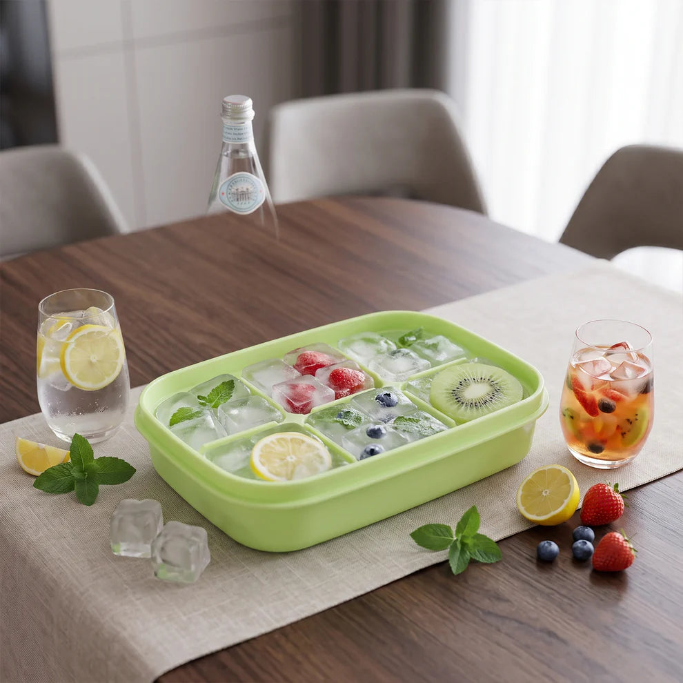 Pretty Buyers Mini Plastic 6 Cavity Fridge Storage Tray Ice Cube Tray Freezer Mold (1 Pc)