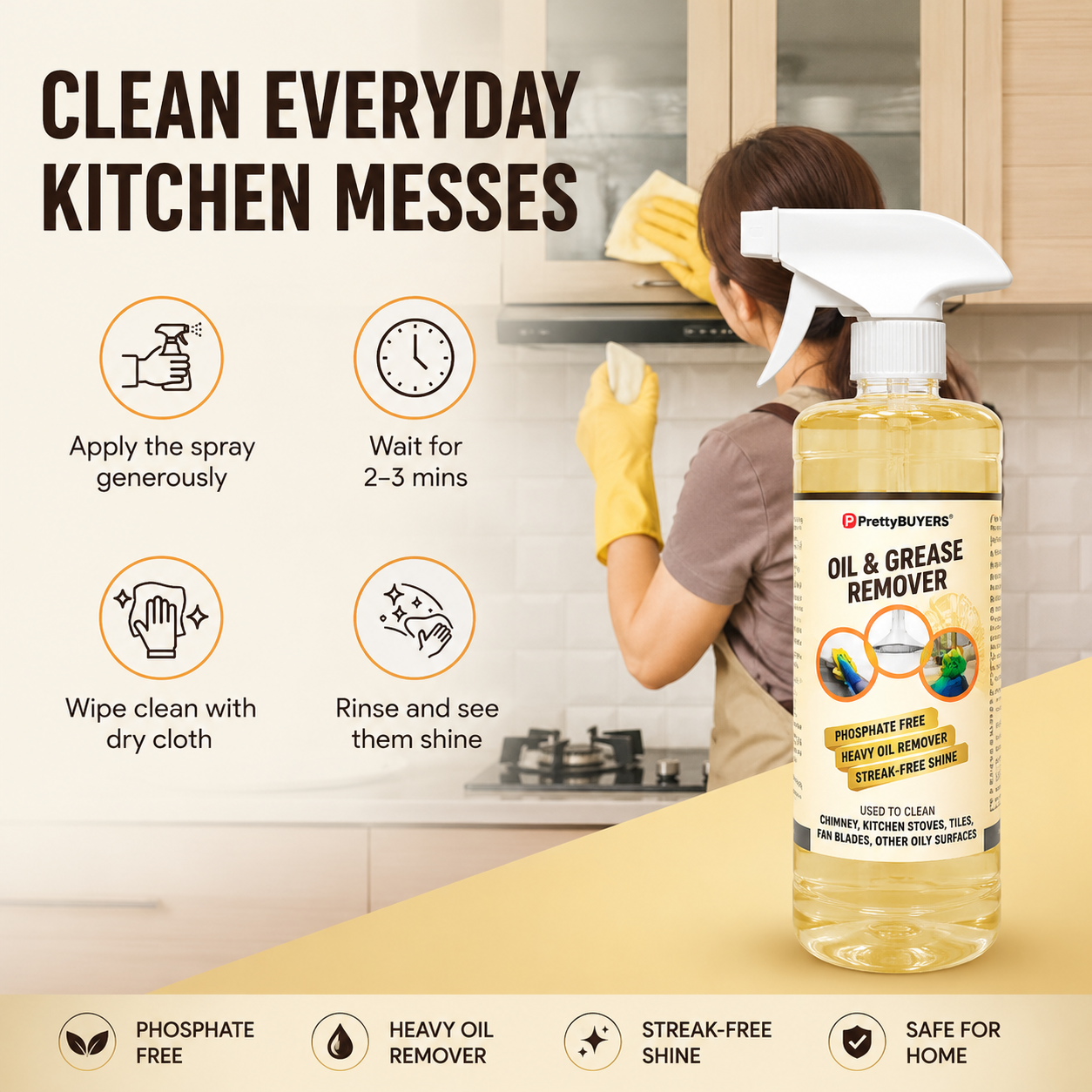 Pretty Buyers Kitchen Oil and Grease Cleaning Spray 500ml