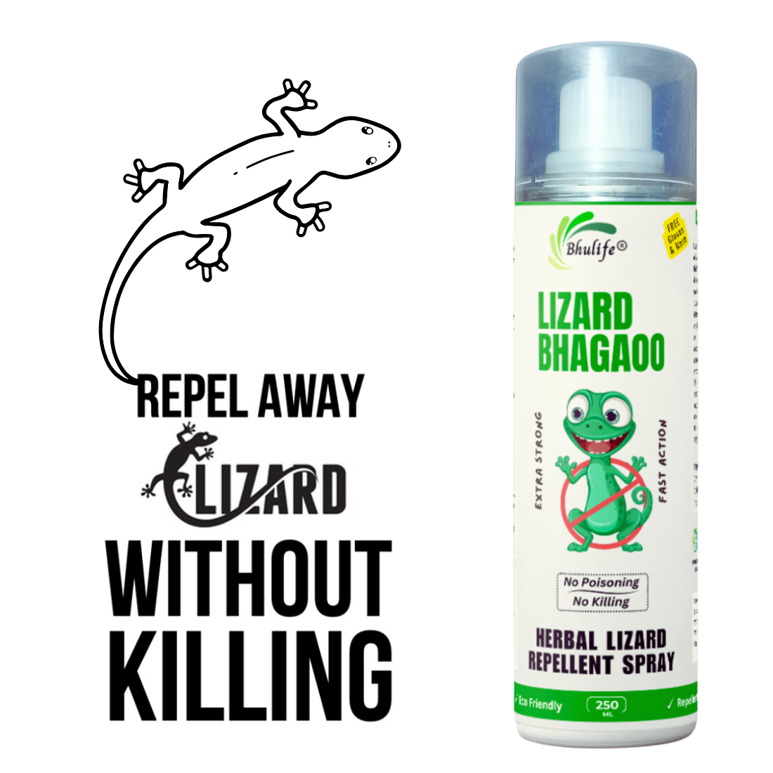 Bhulife Herbal Lizard Repellent Spray For Home & Offices | 250MLx2