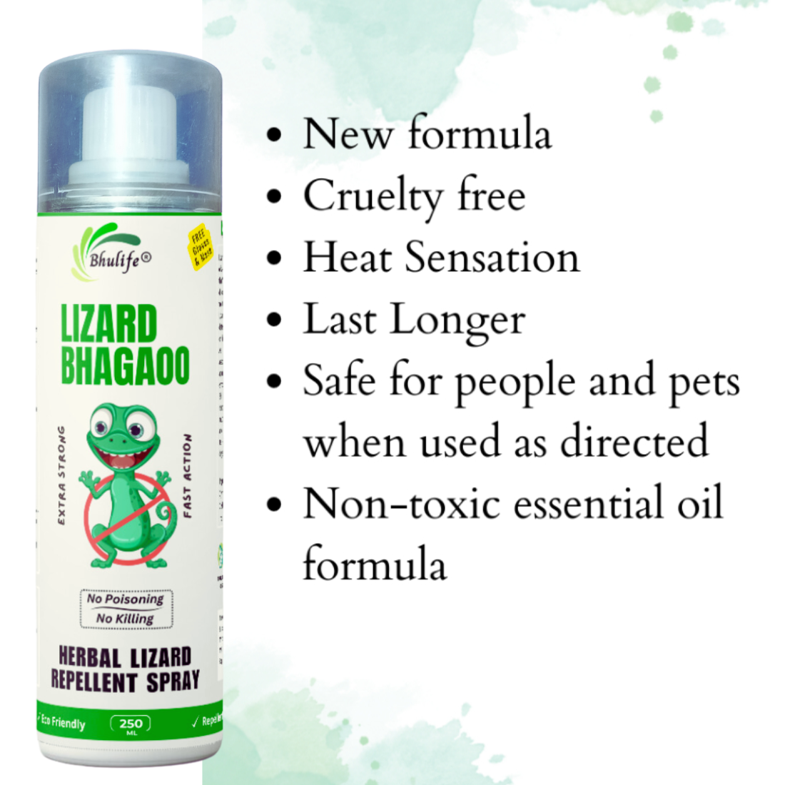Bhulife Herbal Lizard Repellent Spray For Home & Offices | 250MLx2