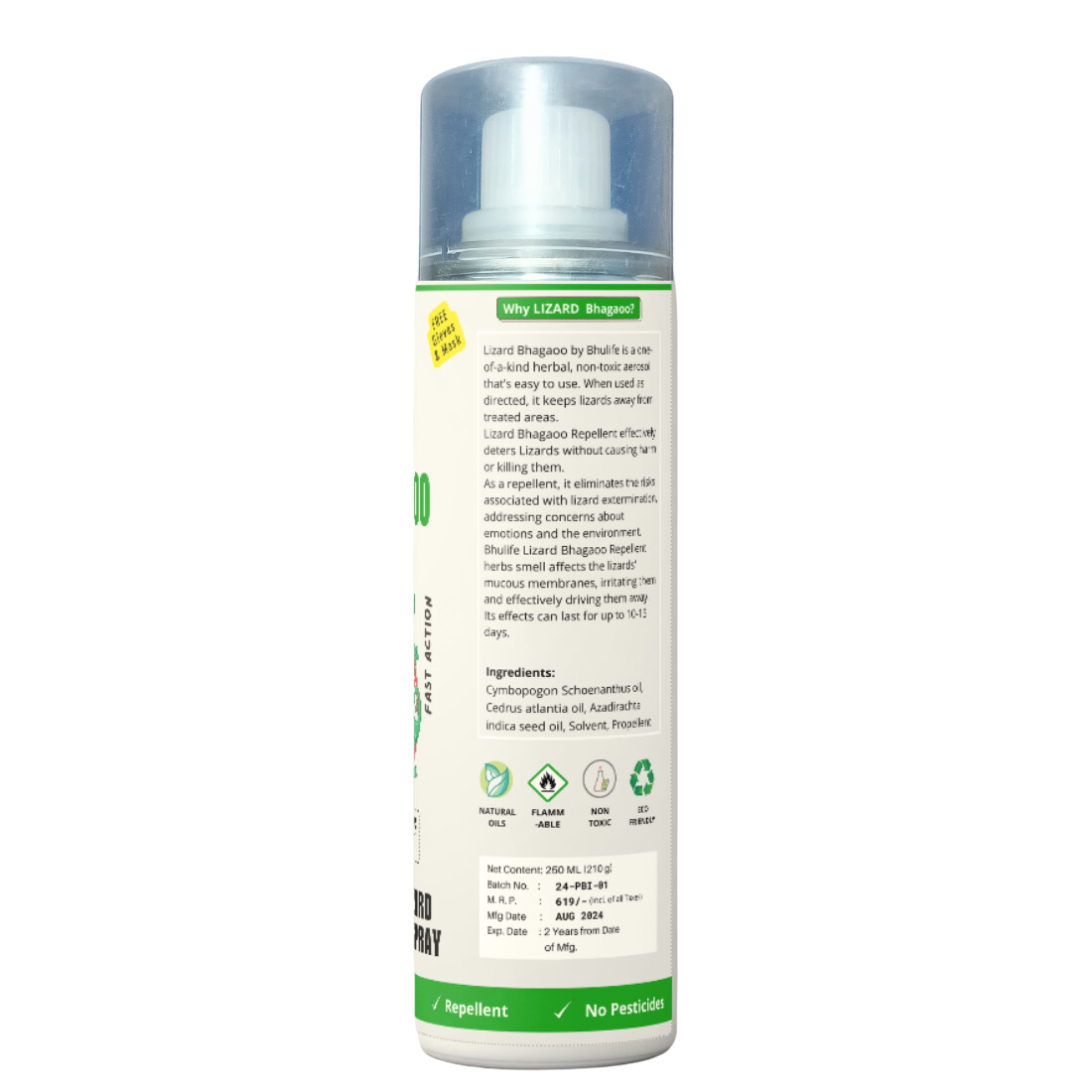 Bhulife Herbal Lizard Repellent Spray For Home & Offices | 250MLx2