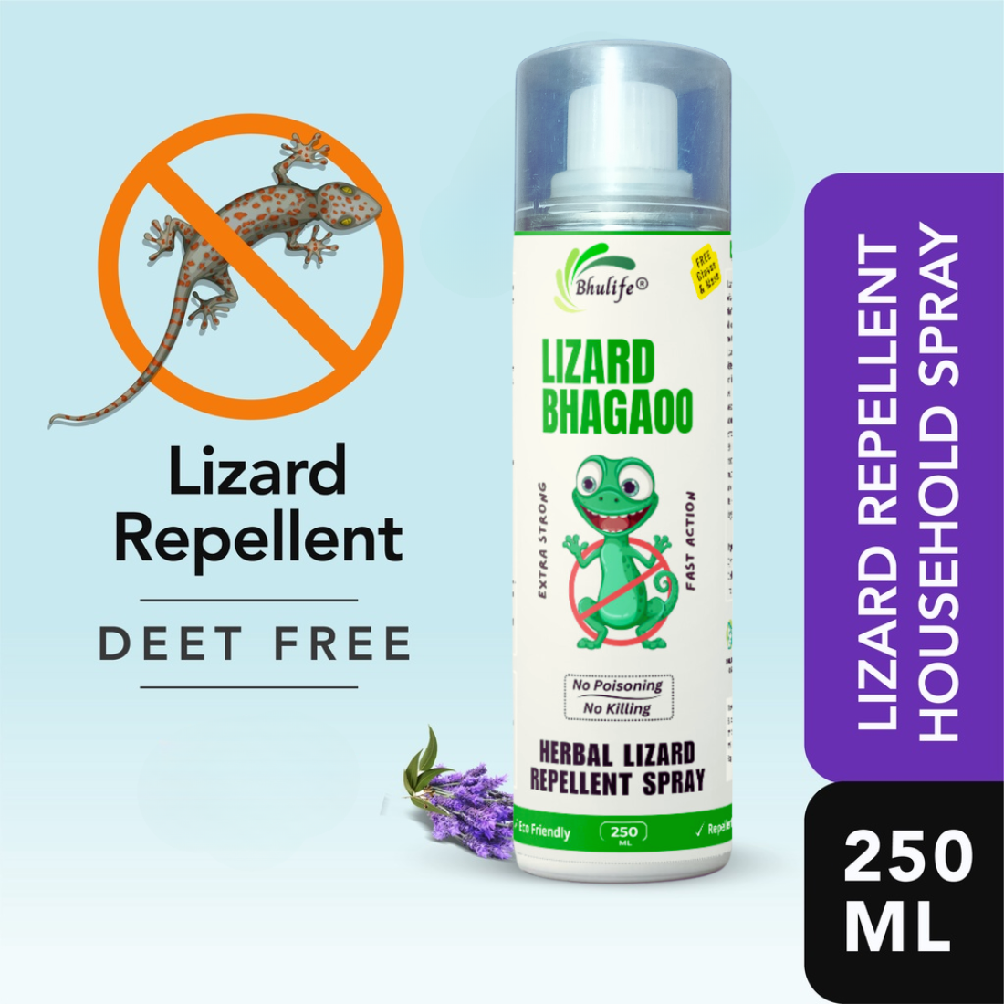Bhulife Herbal Lizard Repellent Spray For Home & Offices | 250MLx2