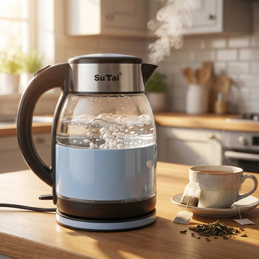 Pretty Buyers Suta Electric Glass Kettle 2 Litre Stainless Steel Hot Water Boiler for Tea (1 Pc)