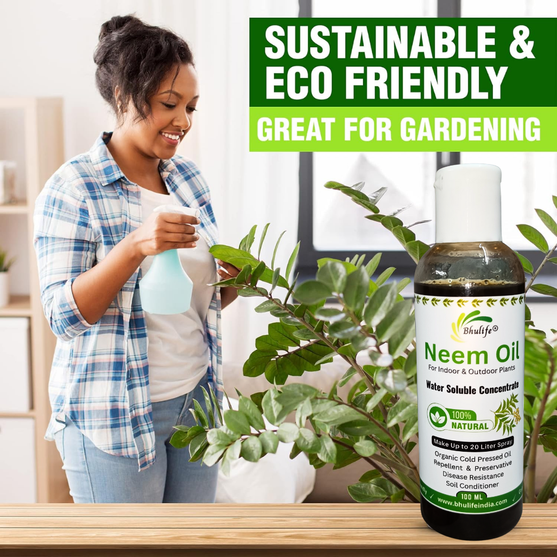 Organic Pure Cold Pressed Neem Oil for Plants 100 ml