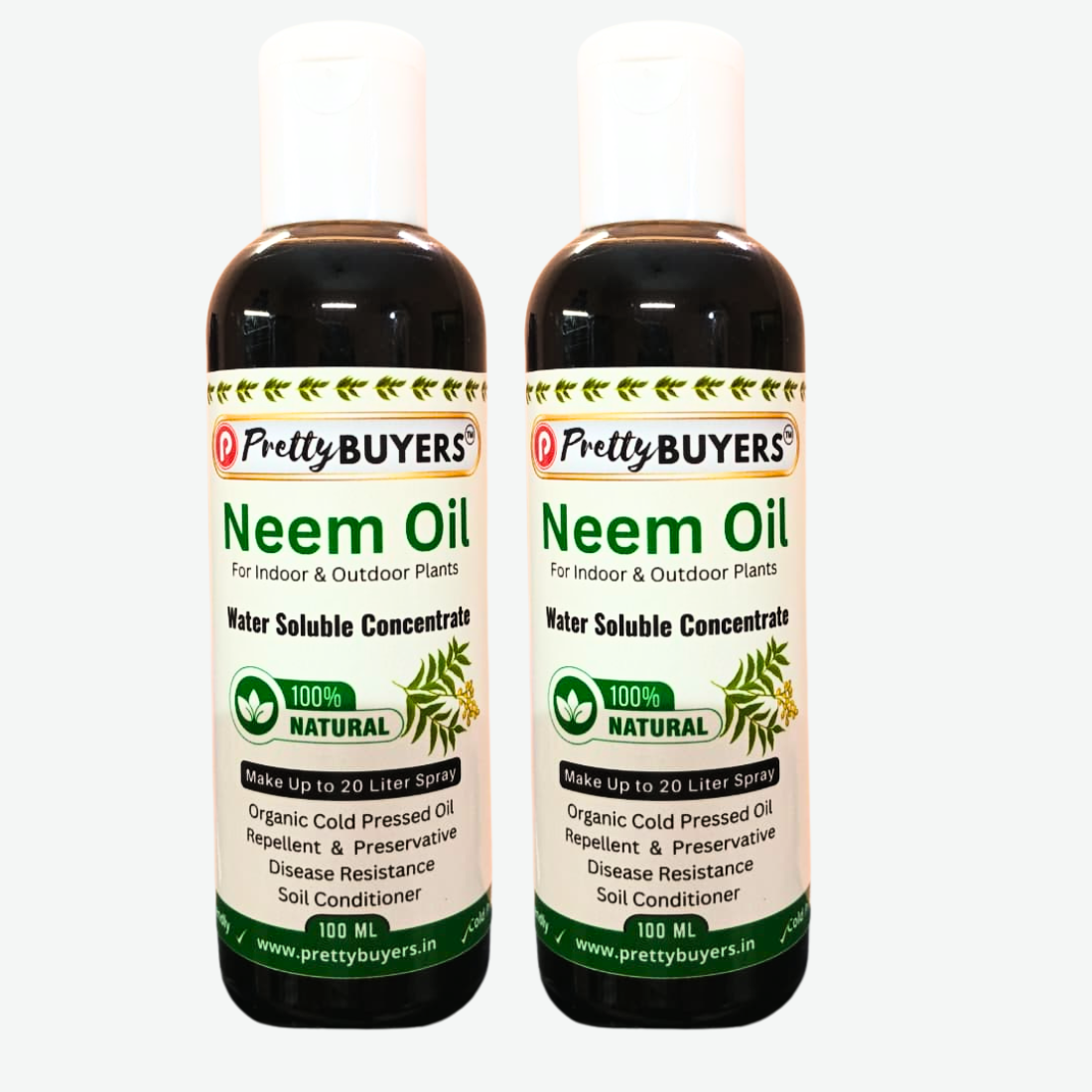 PrettyBUYERS Organic Neem Oil for Plants 100 ml | Make 20 Liter Neem Spray