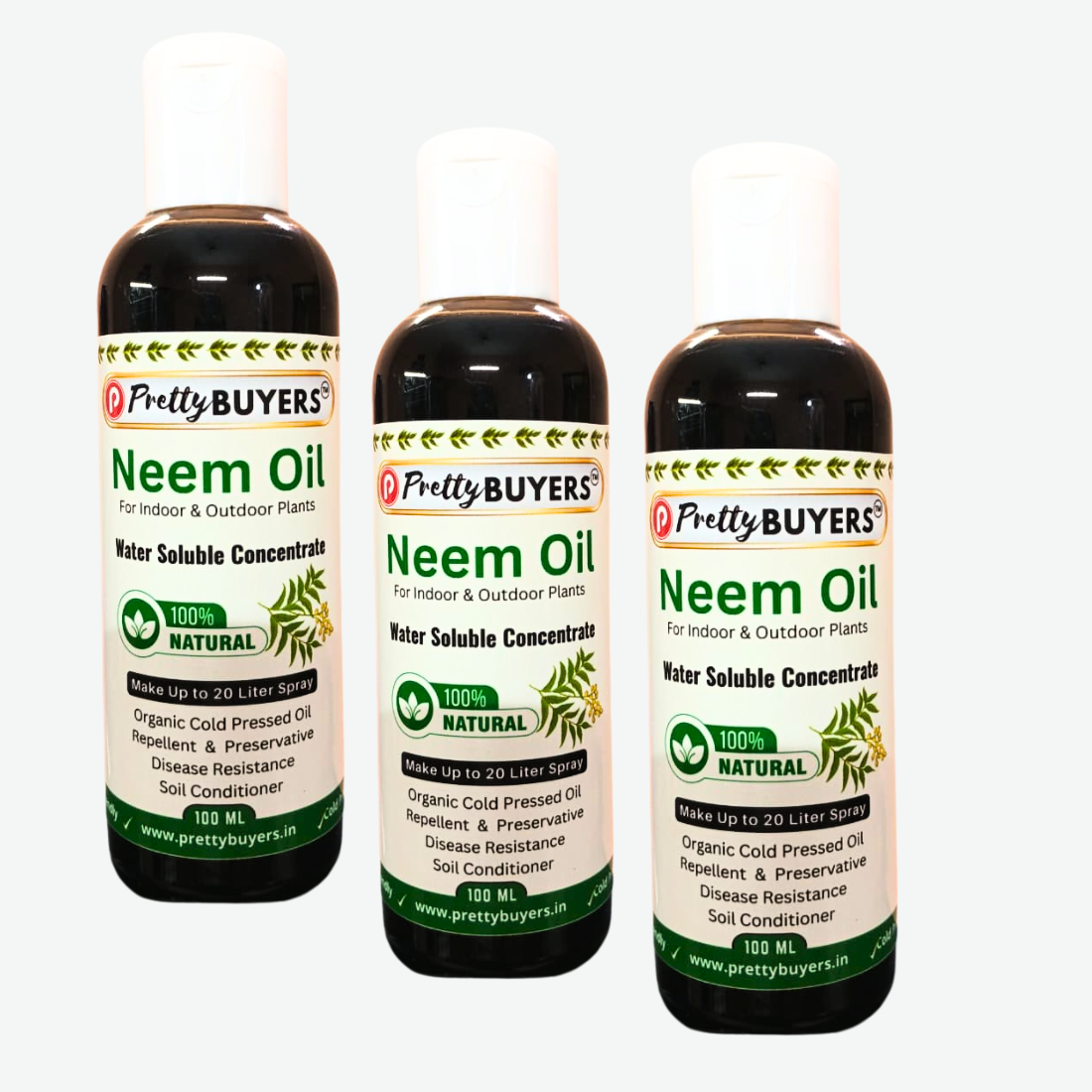 PrettyBUYERS Organic Neem Oil for Plants 100 ml | Make 20 Liter Neem Spray