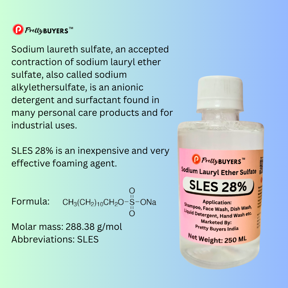 PrettyBUYERS SLES 28% Sodium Lauryl Ether Sulphate 250MLx2