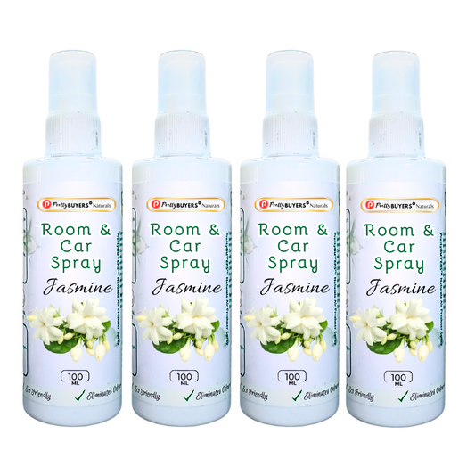 PrettyBUYERS Jasmine Room & Car Spray Air Freshener | Odor Eliminator Spray 100MLx4