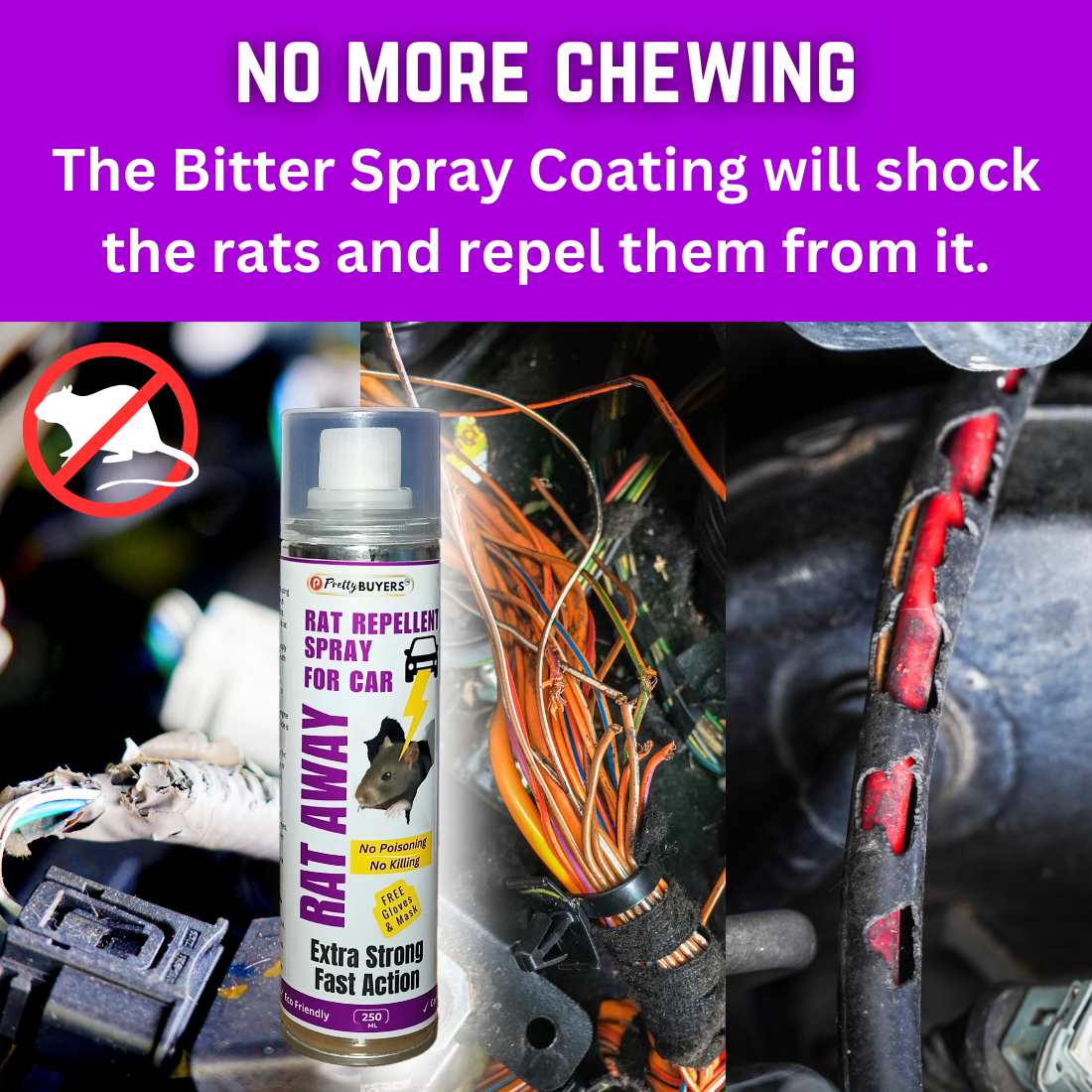 PrettyBUYERS Rat Away Rat Repellent Spray for Car & Home 250ML