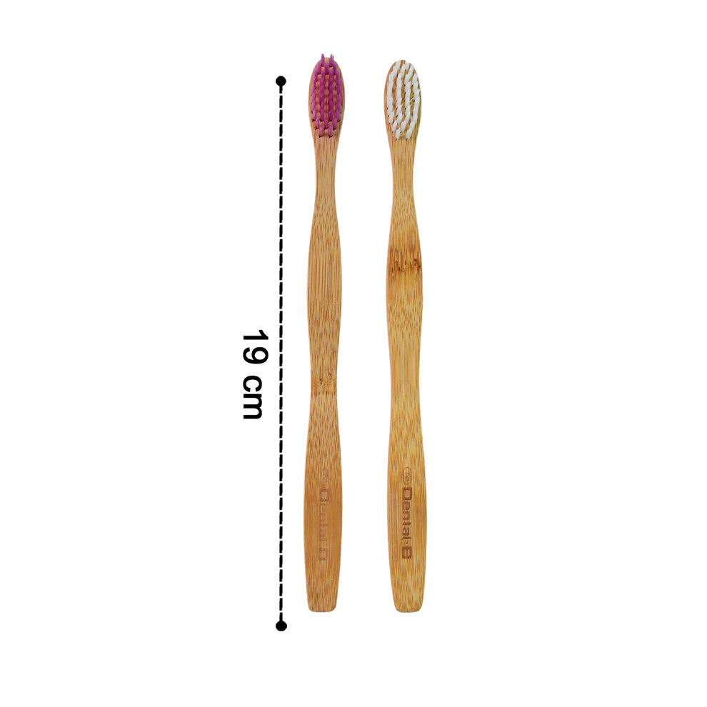 Pretty Buyers Bamboo Toothbrush Set – Eco-Friendly Medium Bristles (2 Pack)