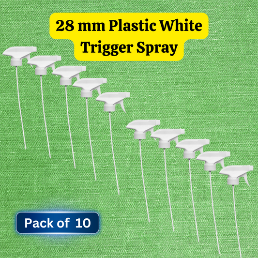 PrettyBUYERS Plastic 28MM Trigger Spray With Pipe | Fits on Every Bottle ( Pack Of 10)