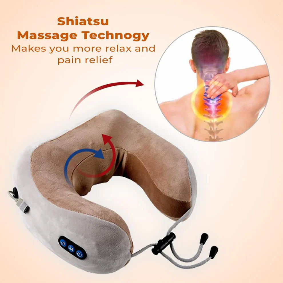 Pretty Buyer U-Shaped Electric Neck Massage Pillow – Cordless & Rechargeable