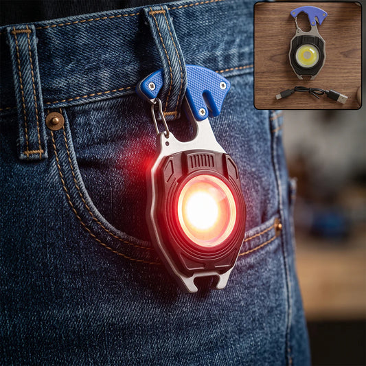 Pretty Buyers Travel LED Light Keychain Rechargeable Multifunction Mini Flashlight (1 Pc)