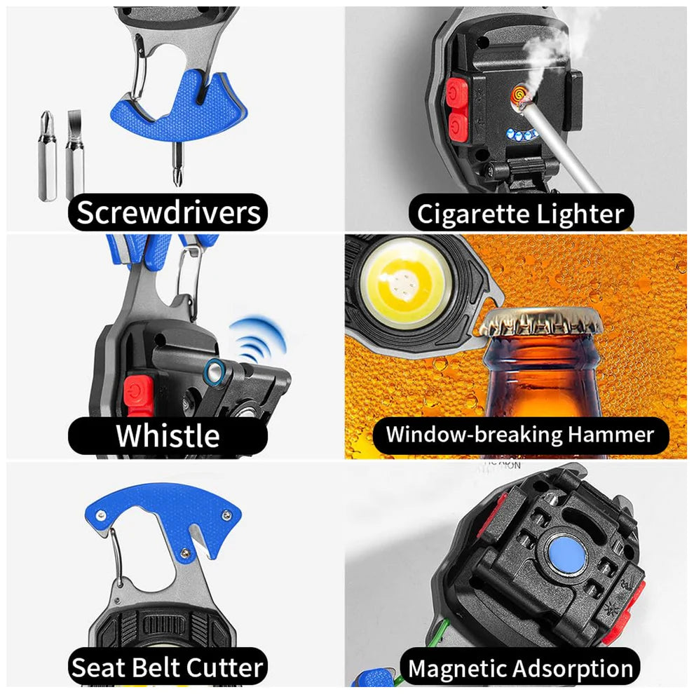 Pretty Buyers Travel LED Light Keychain Rechargeable Multifunction Mini Flashlight (1 Pc)