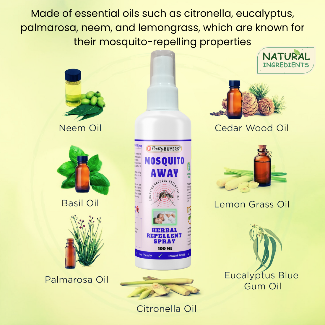 Pretty Buyers Herbal Mosquito Repellent Spray 100ML