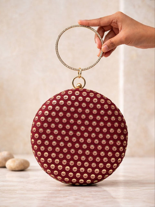 Designer Round Ethnic Clutch Bags