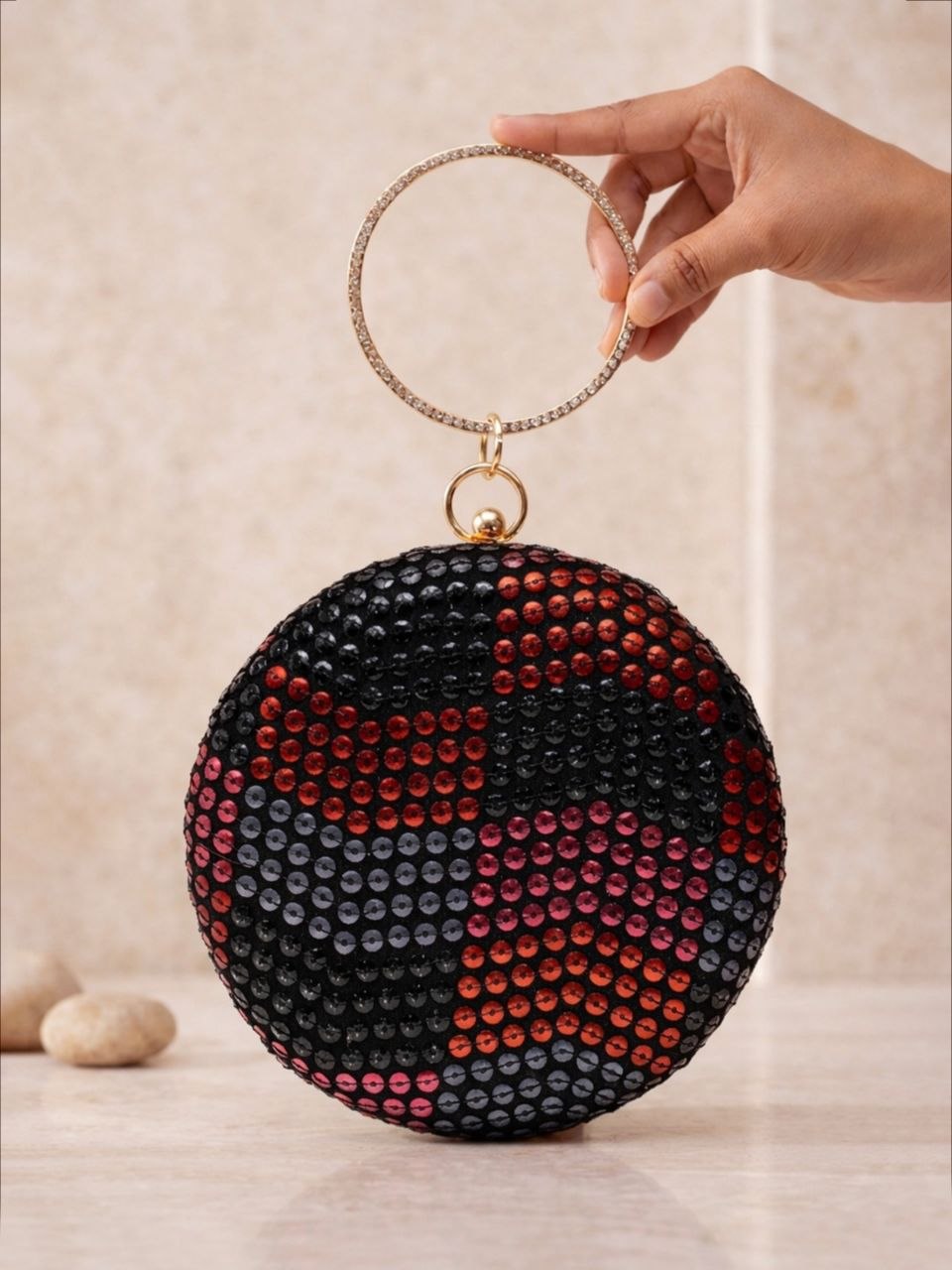 Designer Round Ethnic Clutch Bags
