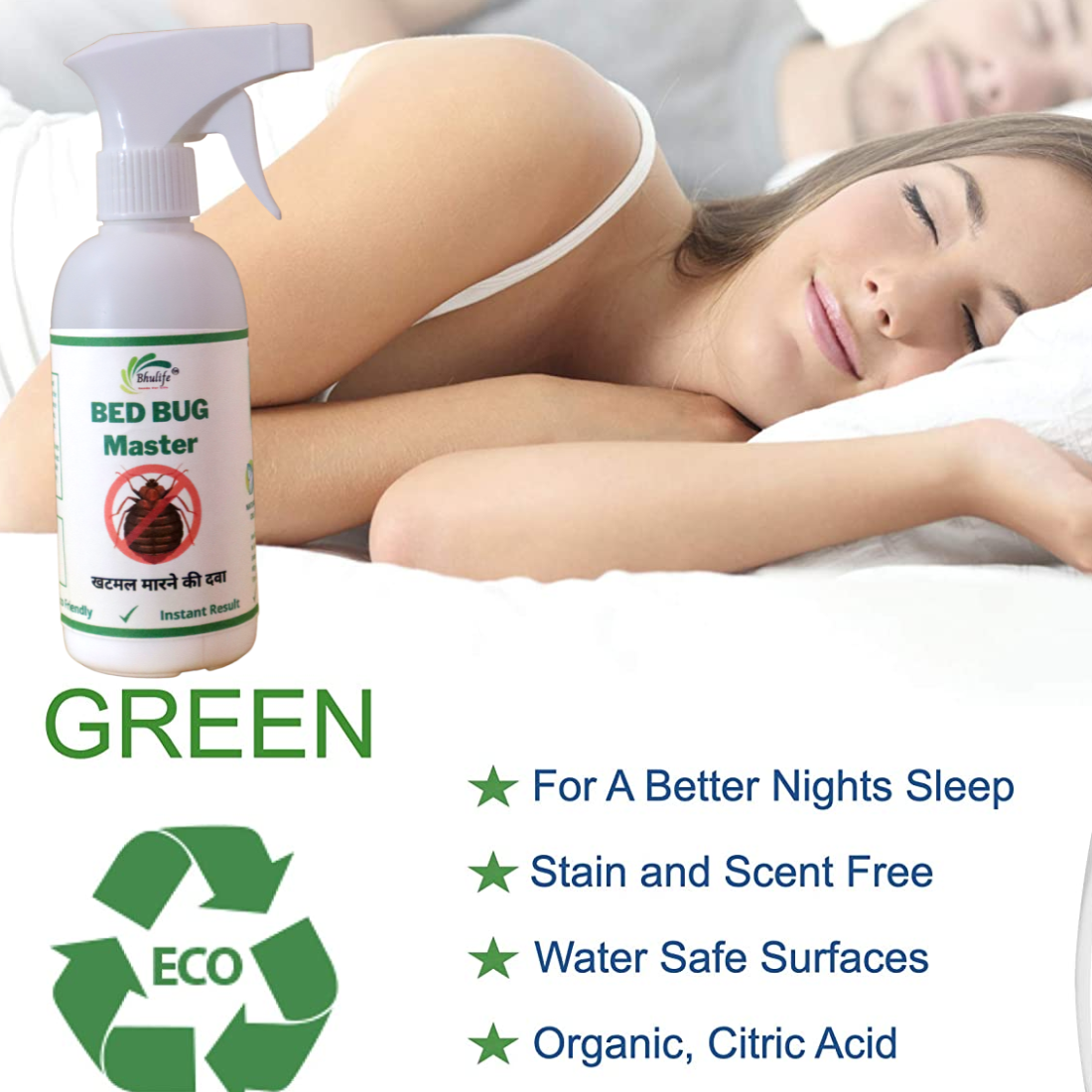 Bhulife BedBug Eliminator | Khatmal Maar Spray Eco Friendly | No Chemical | No Smell | Also Effective for Sucking Ticks and Fleas for Cattle and Pets