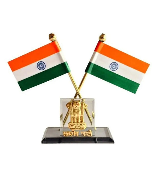 Indian Flag for Car Dashboard in Satyamev Jayte Design