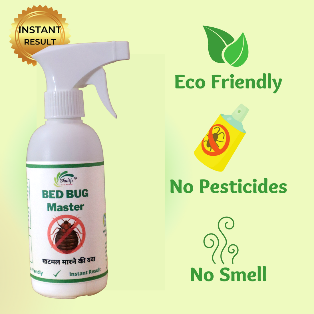 Bhulife BedBug Eliminator | Khatmal Maar Spray Eco Friendly | No Chemical | No Smell | Also Effective for Sucking Ticks and Fleas for Cattle and Pets
