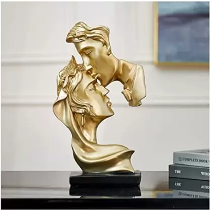 Love Couple Showpiece Home Decor Figurines Racks,Shelves,Table Decorative Living Room Bed Room Anniversary Wedding Valentine Beautiful Gift Items (Love Couple Statue Gold