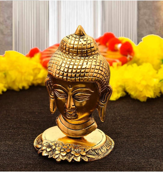 Decorative Golden Lord Buddha Head Idol Showpiece
