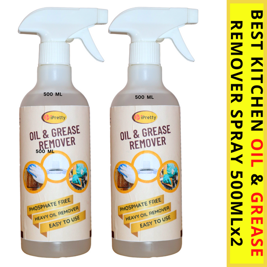 iPretty Kitchen Oil & Grease Remover Spray For Iron Steel Metal Cleaning Stain Remover 500mlX2