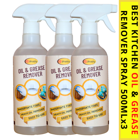 iPretty Kitchen Oil & Grease Remover Spray For Iron Steel Metal Cleaning Stain Remover 500mlX3