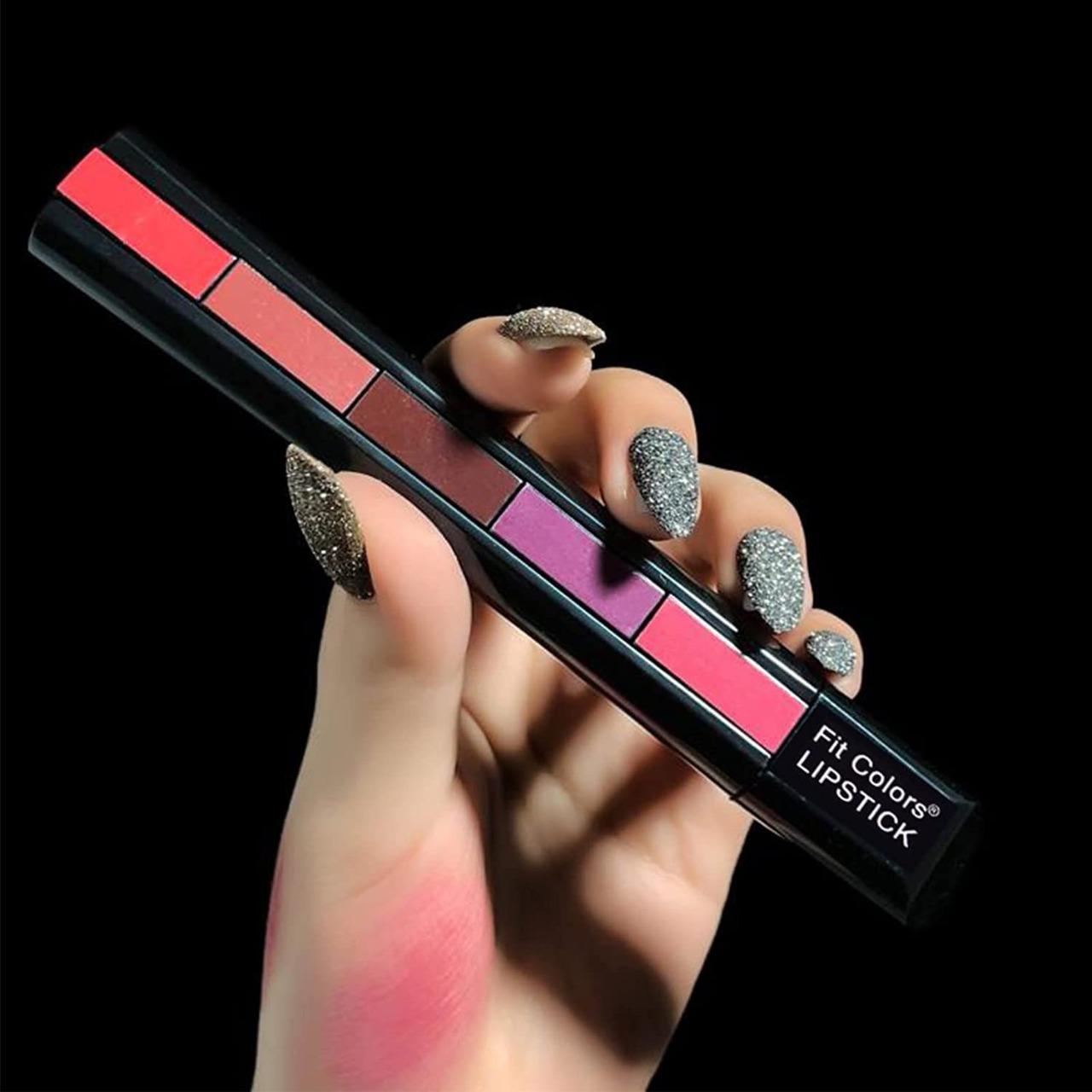 Longlasting And Waterproof 5 in 1 Lipstick shades (Pack Of 2)