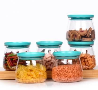 iPretty  Containers-Plastic Handy & Mataka CONTAINER Storage Jar & Container 900ML Plastic Cereal Dispenser, Air Tight, Grocery Container, Fridge Container,Tea Coffee  (Blue , Pack of 6)