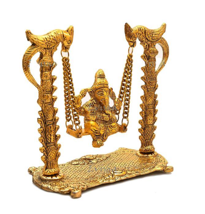 Oxide Metal Handcraft Ganesha Jhula Swing Decorative Showpiece