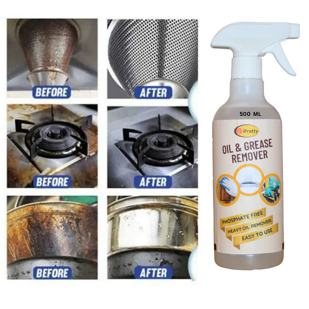 iPretty Kitchen Oil & Grease Remover Spray For Iron Steel Metal Cleaning Stain Remover 500mlX3