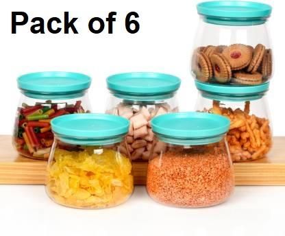 iPretty  Containers-Plastic Handy & Mataka CONTAINER Storage Jar & Container 900ML Plastic Cereal Dispenser, Air Tight, Grocery Container, Fridge Container,Tea Coffee  (Blue , Pack of 6)