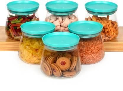 iPretty  Containers-Plastic Handy & Mataka CONTAINER Storage Jar & Container 900ML Plastic Cereal Dispenser, Air Tight, Grocery Container, Fridge Container,Tea Coffee  (Blue , Pack of 6)