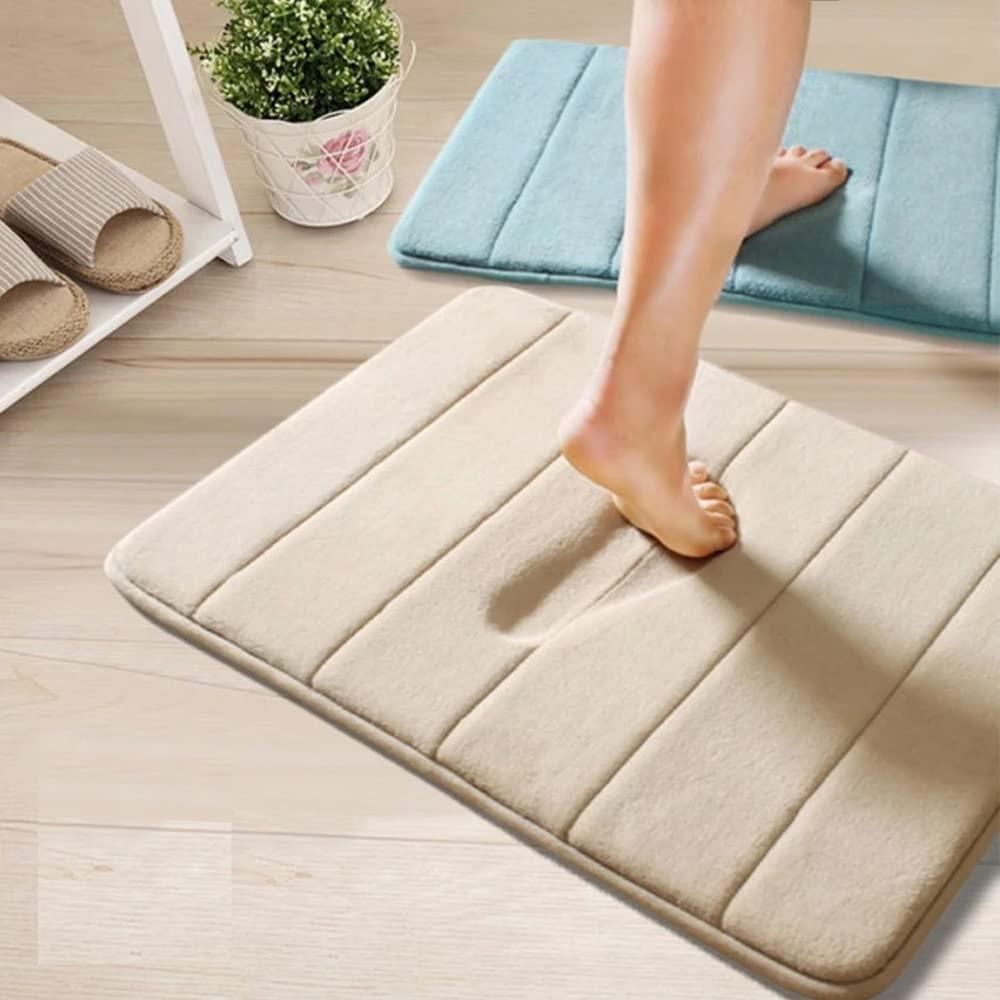 Super Water Absorbent Soft Memory Foam Bath Mat(Gray)