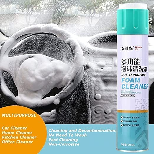 iPRETTY Multipurpose Foam Cleaner Spray | Car Seat Foam Cleaner | Car Seat/Exterior & Interior/Shoes/Sofa Cleaning Spray (Pack of 1, 650ml)