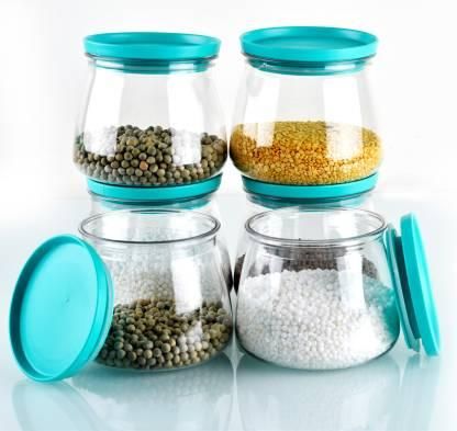 iPretty  Containers-Plastic Handy & Mataka CONTAINER Storage Jar & Container 900ML Plastic Cereal Dispenser, Air Tight, Grocery Container, Fridge Container,Tea Coffee  (Blue , Pack of 6)